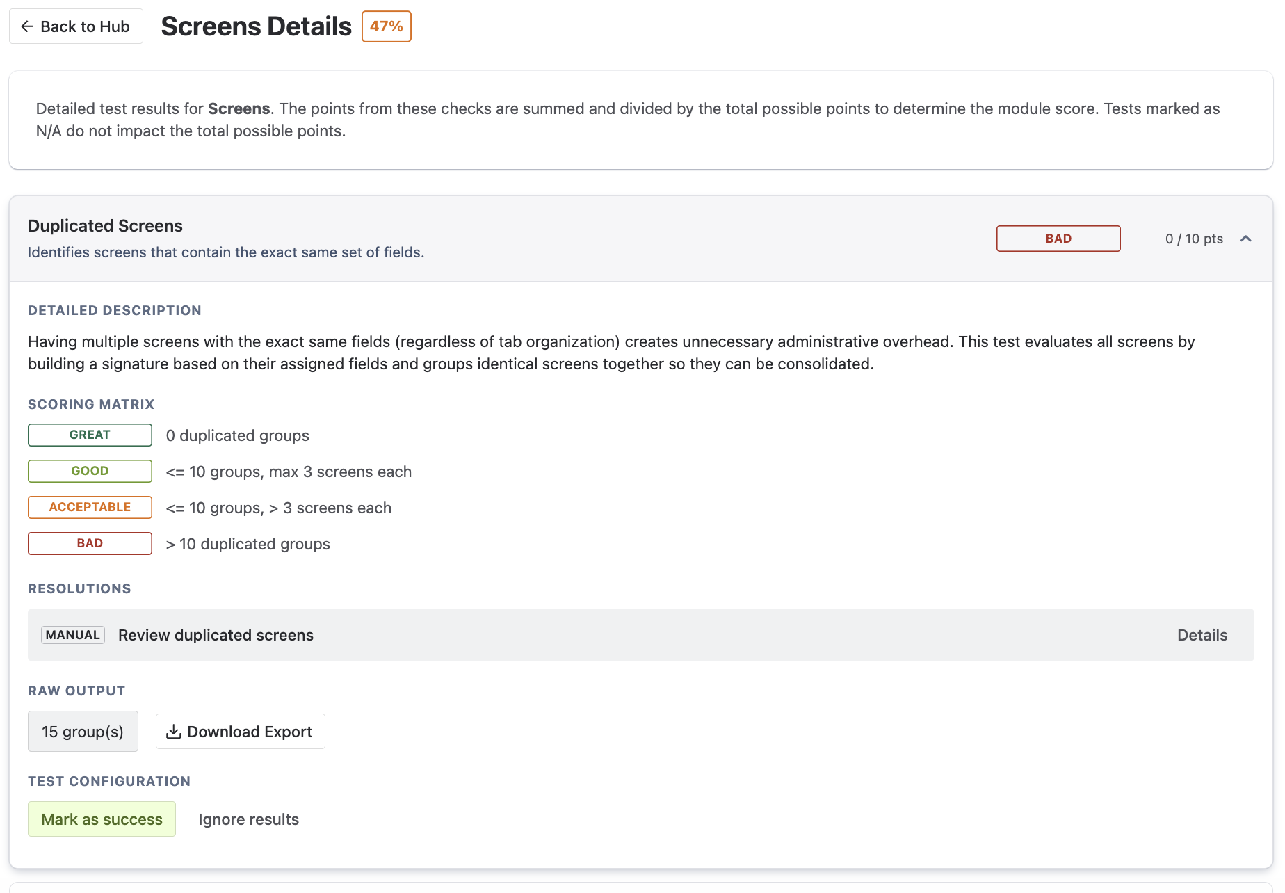 Module Test Details